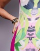 AFRM Shea mesh maxi dress with bodysuit in tropical print