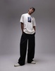 Topman oversized fit t-shirt with Tokyo street print in washed stone