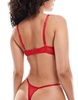 Ann Summers sweet surrender padded plunge lace and mesh bra in red