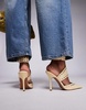 ASOS DESIGN Power studded high heeled shoes in buttermilk