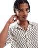 Bershka knit striped zig-zag shirt in black