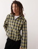 COLLUSION overhead checked jacket in yellow