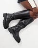 ASOS DESIGN Carmen chunky flat knee boots in black