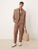 ASOS DESIGN oversized cropped suit jacket in brown