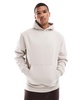 ASOS DESIGN premium heavyweight oversized hoodie in light gray beige