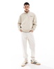 AllSaints Underground 1/2 zip sweatshirt in stone