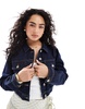 Bershka workwear denim jacket in authentic indigo