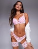 Ann Summer Sexy Lace flocked heart thong in pink