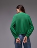 ARKET knit cardigan with button front in green - part of a set