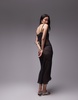 Topshop exposed seam sheer maxi dress in gray