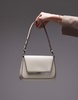 Mango patent shoulder bag in white