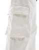 Bershka straight leg cargo pants in ecru