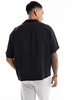 Bershka premium pocket shirt in black