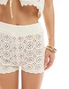 ASOS DESIGN knit crochet shorts in cream - part of a set