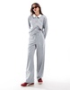 Vero Moda jersey polo top in gray stripe - part of a set
