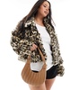 ASOS DESIGN quilted stripe detail scoop shoulder bag in TAN