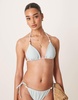 Abercrombie & Fitch swim triangle bikini top with bead detail in blue - part of a set
