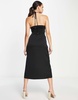 Amy Lynn satin vega cut out dress in black