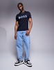 BOSS Green Tape Logo t-shirt regular fit in navy
