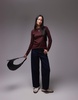 ARKET long sleeve t-shirt in burgundy
