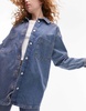 Topshop shacket in mid blue