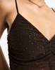 AFRM Lupita rhinestone mesh maxi dress in brown