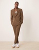 ASOS DESIGN slim suit jacket in khaki texture