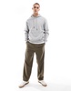 Bershka basic hoodie in gray