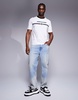 Armani Exchange ringer t-shirt with chest logo in white