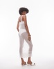 Topshop sheer lace maxi dress in ivory