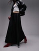 Topshop technical fabric full maxi skirt in black