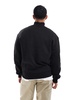 Bershka ribbed neck 1/4 zip sweater in black