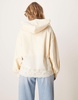 ASOS DESIGN oversized hoodie with embroidery detail in washed cream