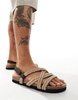 ASOS DESIGN rope detailing cross strap sandals