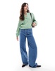 ASOS DESIGN banana sleeve boxy cardigan in sage