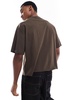 Bershka boxy t-shirt in brown