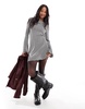 Miss Selfridge striped soft brushed rib fit and flare dress