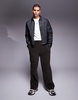 ASOS DESIGN wide leg fleece sweatpants in dark khaki