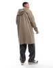 ASOS DESIGN rubberized rain jacket in mushroom