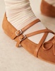 ASOS DESIGN Laurel mary-jane ballet flats in tan suedette