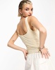 COLLUSION ruched bust summer top in light yellow