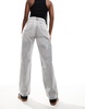 Bershka comfort fit mom jeans in gray