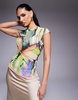 AFRM Nina mesh baby tee in abstract print