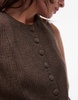 Mango herringbone check vest in brown