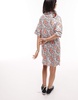 Topshop souvenir shirt dress in red and black floral