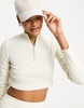 ASOS DESIGN Hourglass tracksuit with ribbed funnel neck jacket and sweatpants in biscuit