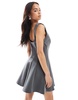 Bershka pleated tailored mini dress in gray