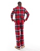 ASOS DESIGN pajama set with plaid shirt and bottoms in red