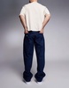 Dickies Double Knee loose fit pants in stone wash indigo blue