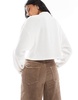 Bershka soft touch high neck top in ecru - part of a set
